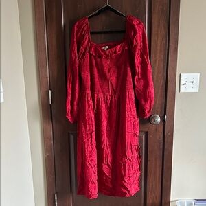 Maurices Vibrant Red Long Sleeve Dress
